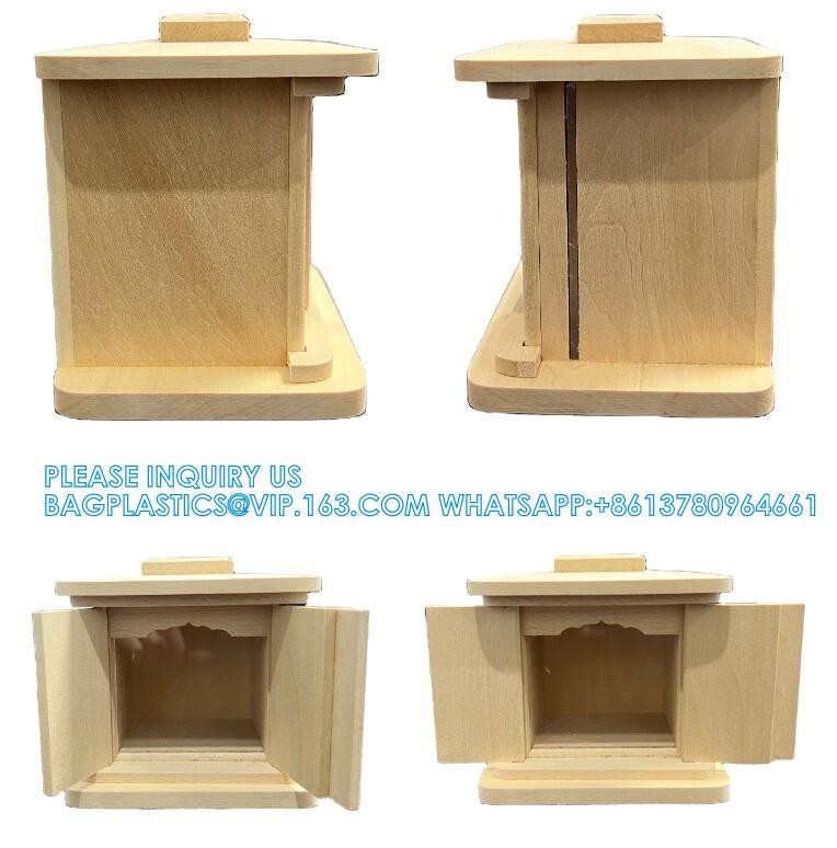 Japanese Funeral Cremation Sarira Wood Vessel Sarira Wood Container Funeral Supplies With Openable Window