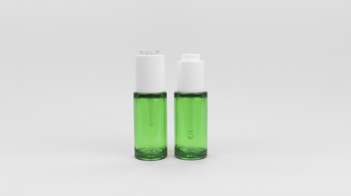 30ml Transparent Green Cosmetic Dropper Bottles For Essential Oils
