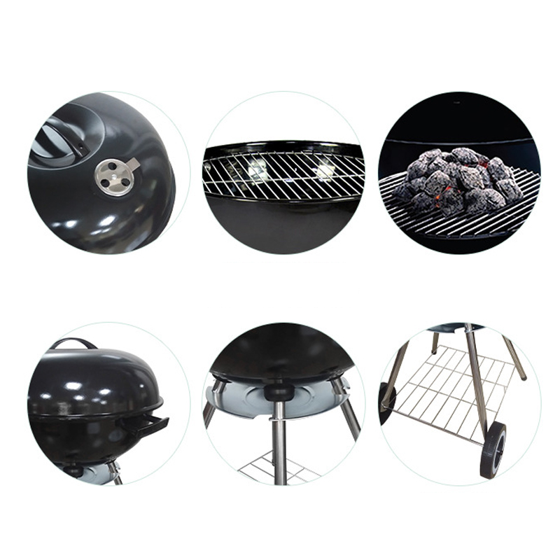 Woodfired Oven Rotisserie Grill for Charcoal BBQ and Outdoor Camping Kebab Roaster