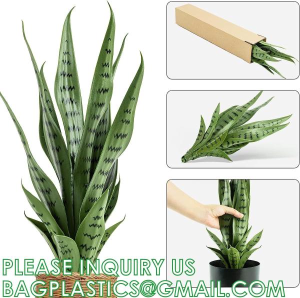 Artificial Snake Plant 26 inches Fake Sansevieria Artificial Potted Plants for