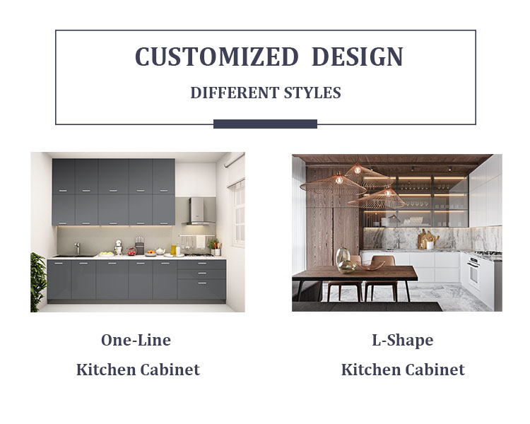 Yellow Stainless Steel Kitchen Cabinet Waterproof Flat Edge Free Design
