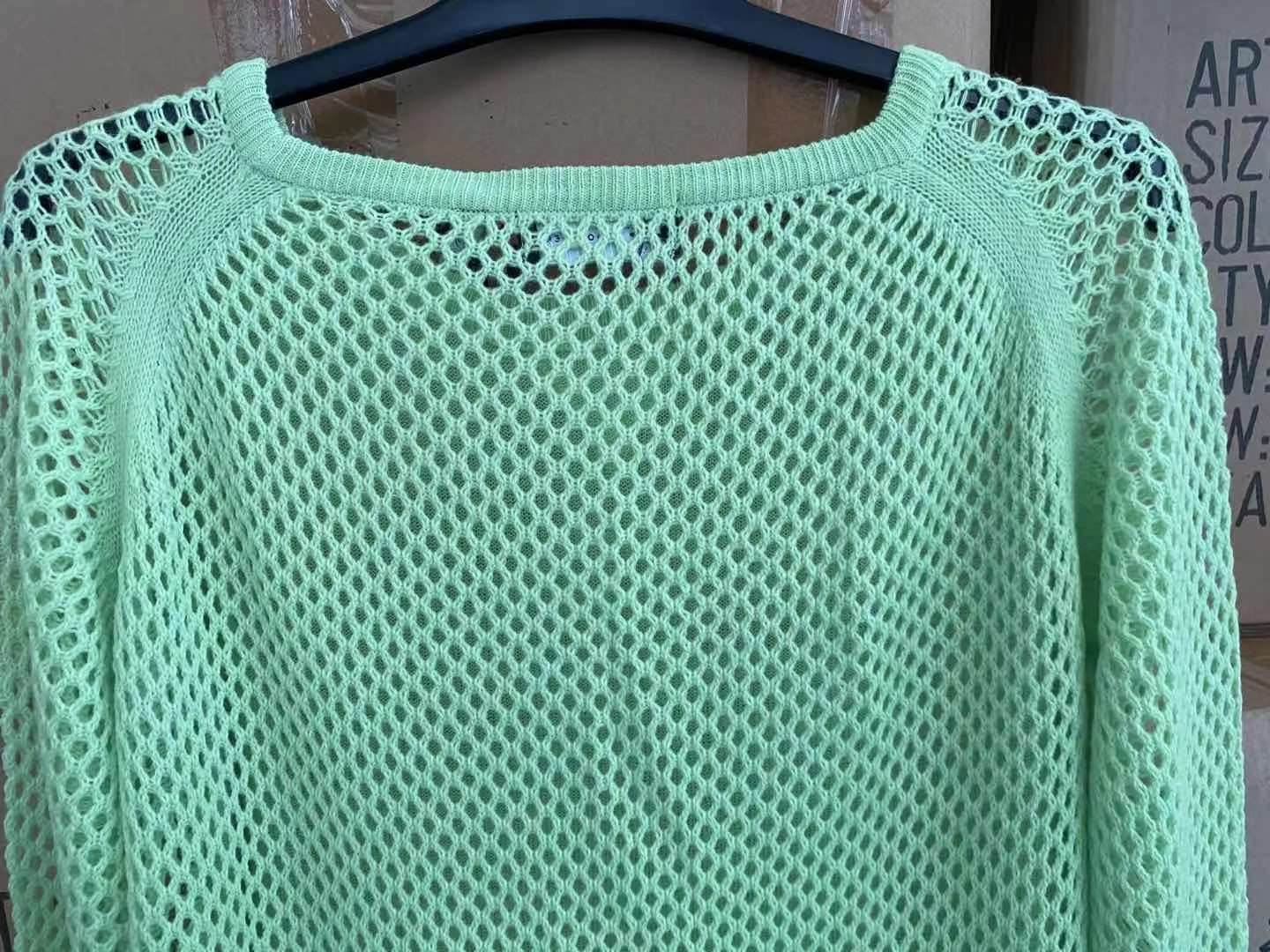 82% Cotton 18% Polyamide Ladies Pullover Sweater Loose Knitted