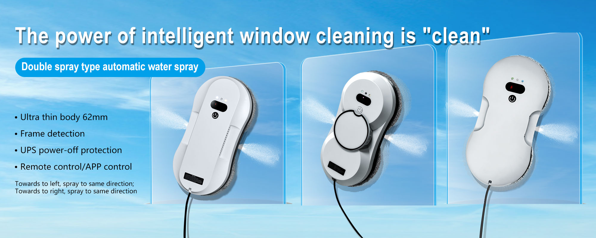 English Operating Language HCR-01A Smart Robot Glass Cleaner for Home Appliances