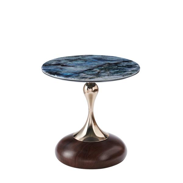Luxury Center Table Modern Living Room Furniture Round Bent End Table Black Gold