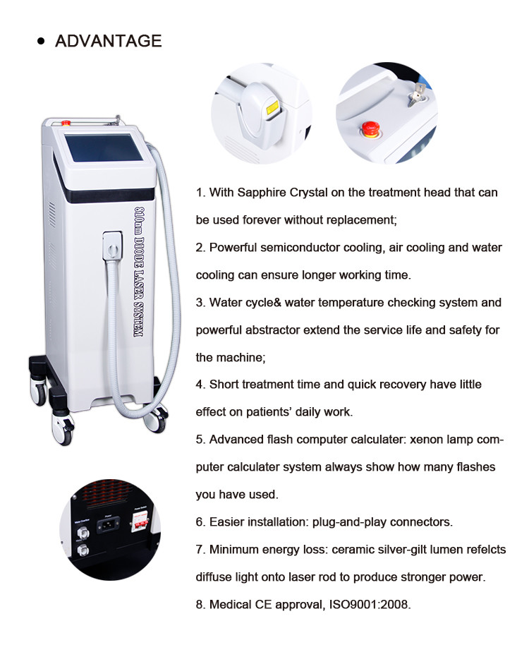 Pianless 808nm diode laser permanent hair removal 2000W power laser hair removal machine LF-648