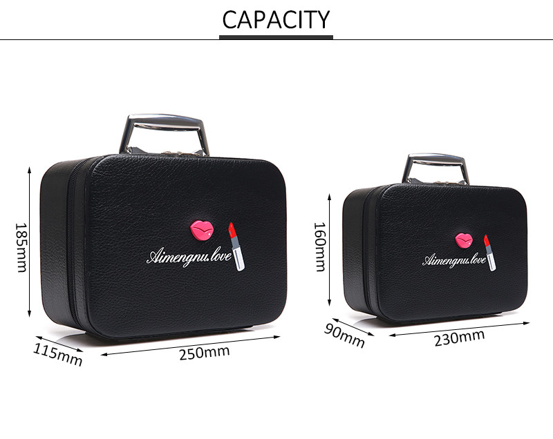 Travel Portable Makeup Bag Stylish Pu Cosmetic Bag