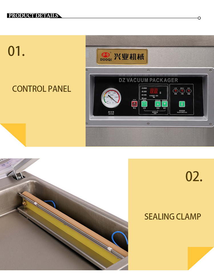DUOQI DZ-500 CE Vacuum Packing Machine for Steak Beef Chicken Pork Meat Fish Clothes Hardware