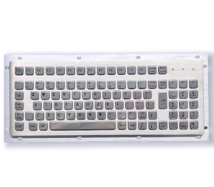 kiosk IP65 / IK07 102 KEYS Waterproof dustproof Industrial Computer Keyboard USB Rear Panel Mounted -40℃