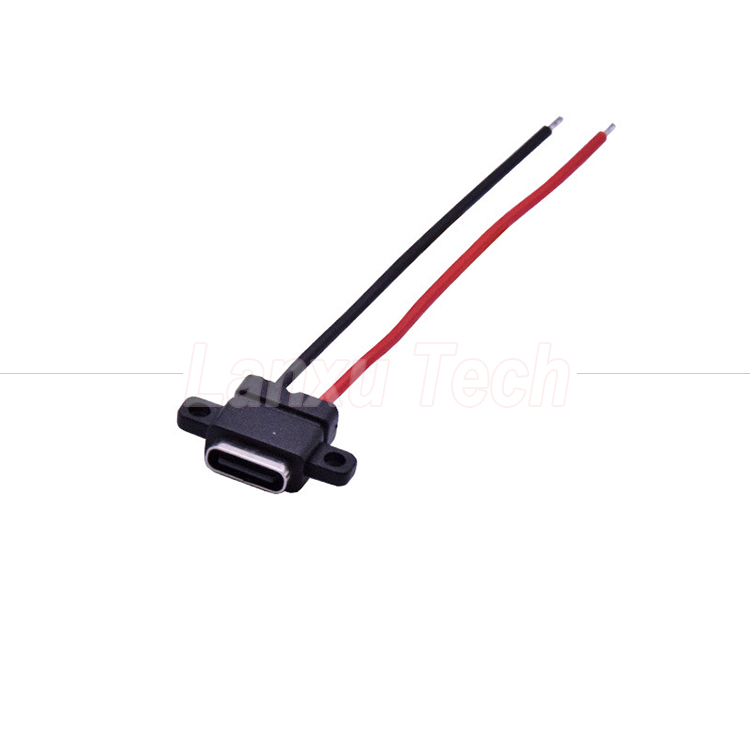 Waterproof USB Type C Solder Female Jack Socket Wire Cable for Laptop Printer