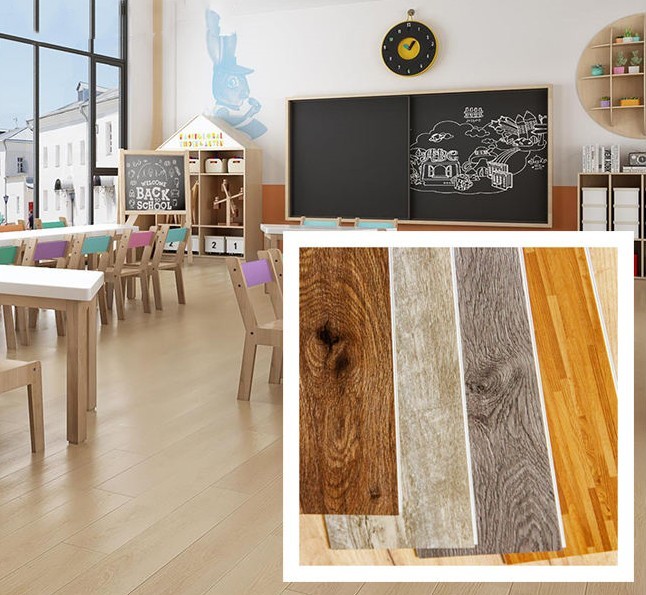 4mm 180*1220mm Spc Water Proof Vinyl Flooring E0 Level Anti Scratch