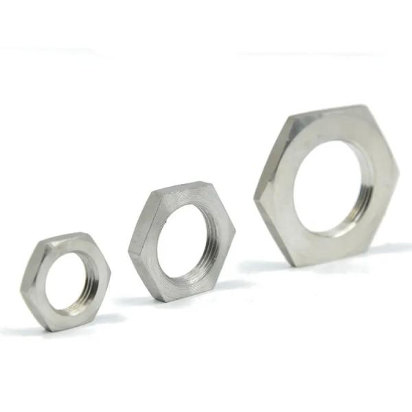 Female Threaded Flat Head Thin Nut Stainless Steel 304 / Carbon Steel / Brass