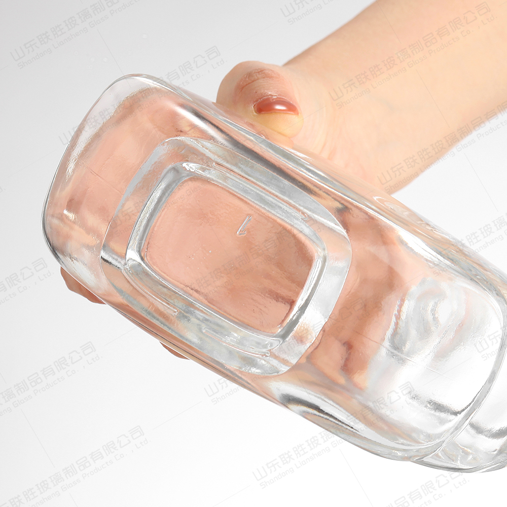 Hot Stamping Unique Shape Glass Liquor Wine Vodka Tequila Bottle with Sealed Cork Lid