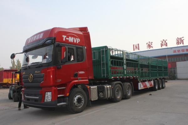 Transport Bulk Vegetables Fence Semi Trailer Air Suspension / Mechanical