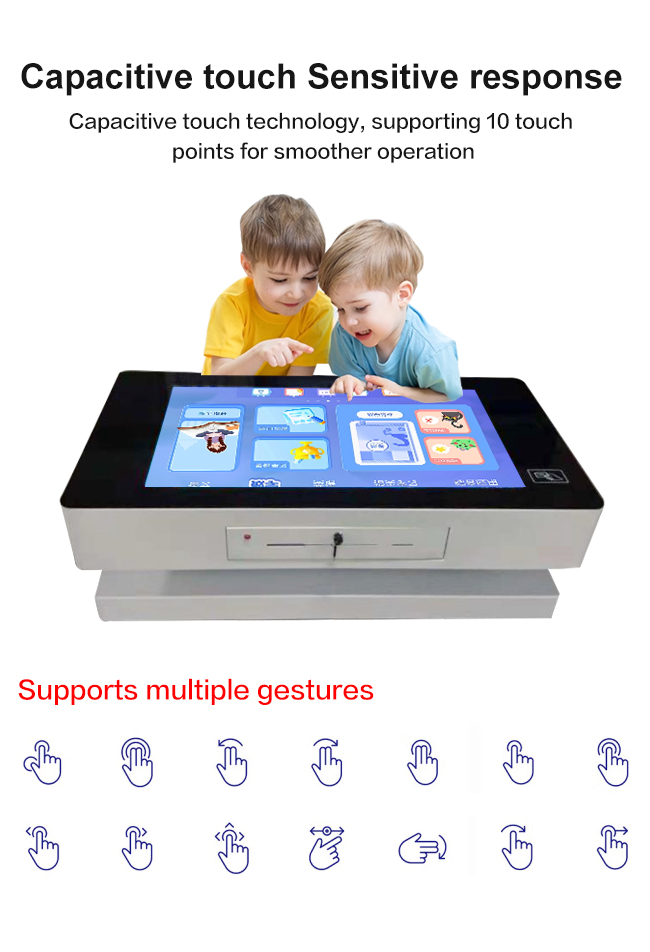 Customized 55 Inch Smart Tea Touch Coffee Game LCD Table Player Kiosk Interactive Multitouch With Windows Pc /Android