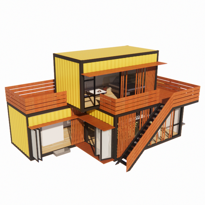 Customized Color Modern Luxury Prefabricated Steel Houses with Toilet Shop Custom Selection