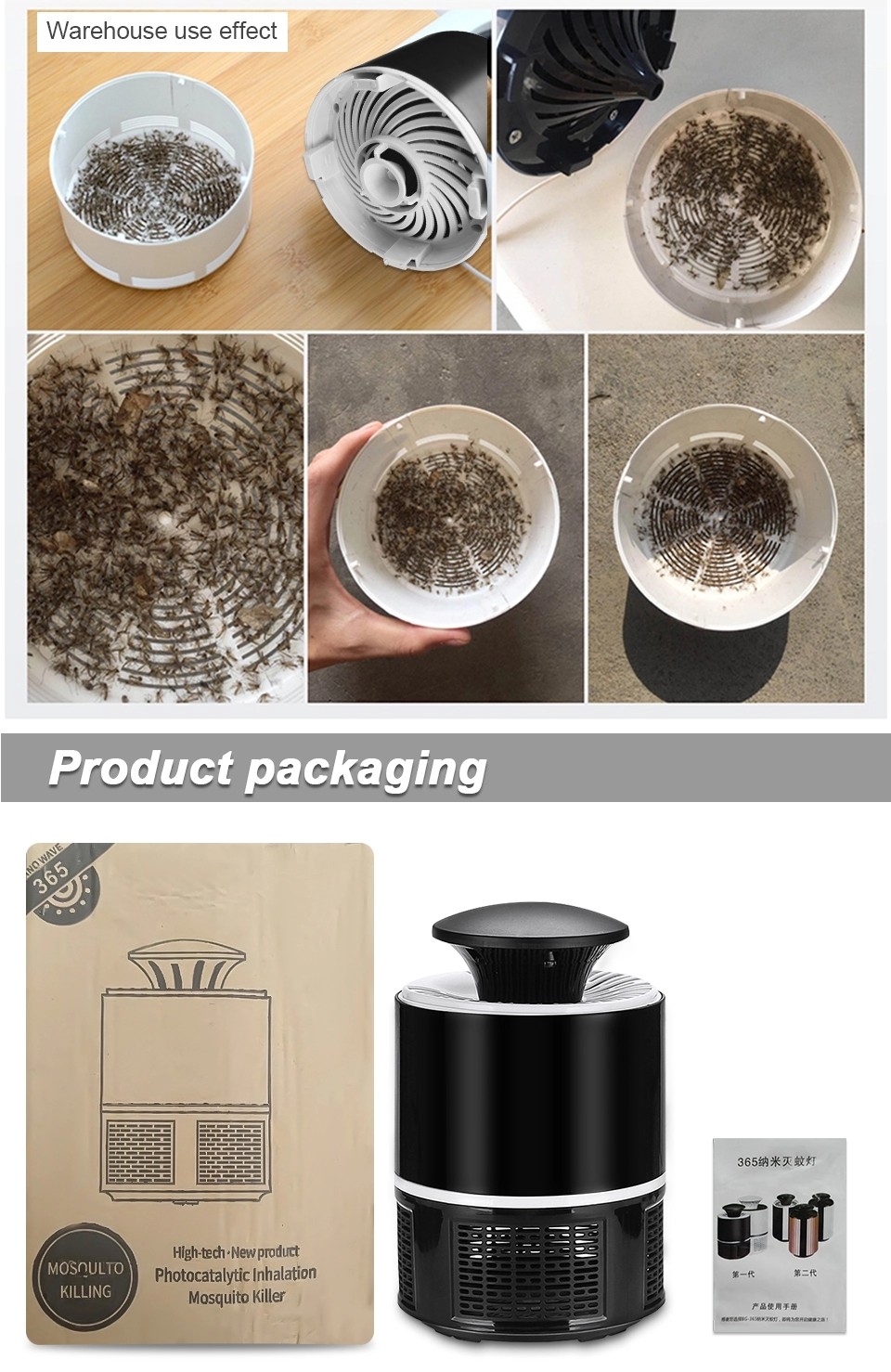hot sales design USB professional pest control mosquito killer lamp plastic electric fly killer with wave light