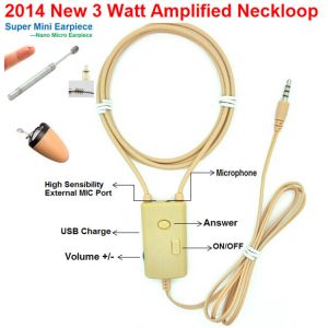  2019 NEW 3 Watt Amplified Inductive Neckloop can work with Magnetic Micro earpiece Manufactures