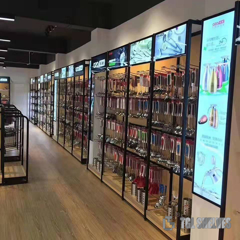 Factory Price Convenience Store Display Shelves Shop Rack In Black Color