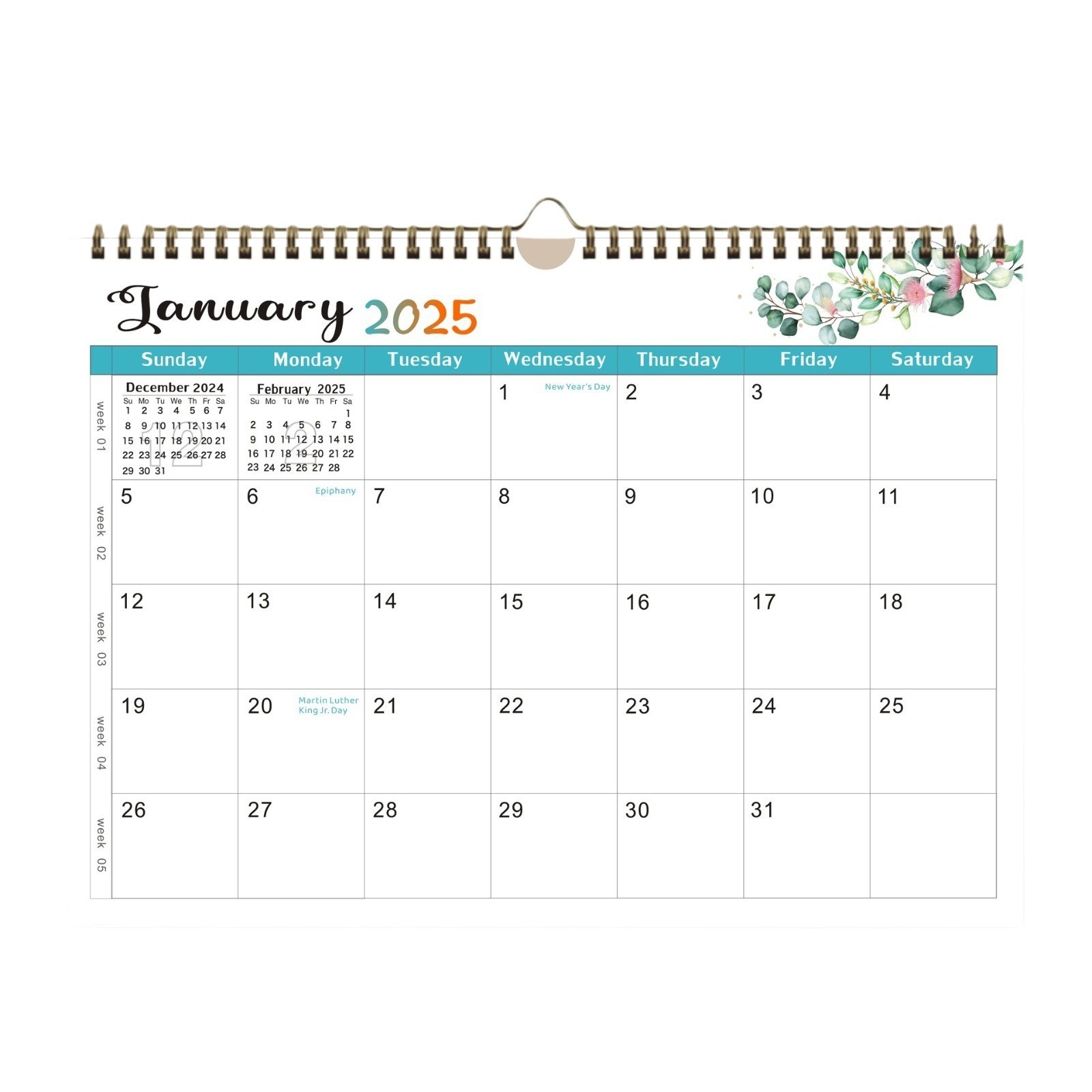 Spiral Bound Custom Wall Calendar With Holiday / Seasonal Theme And Full Color Printing