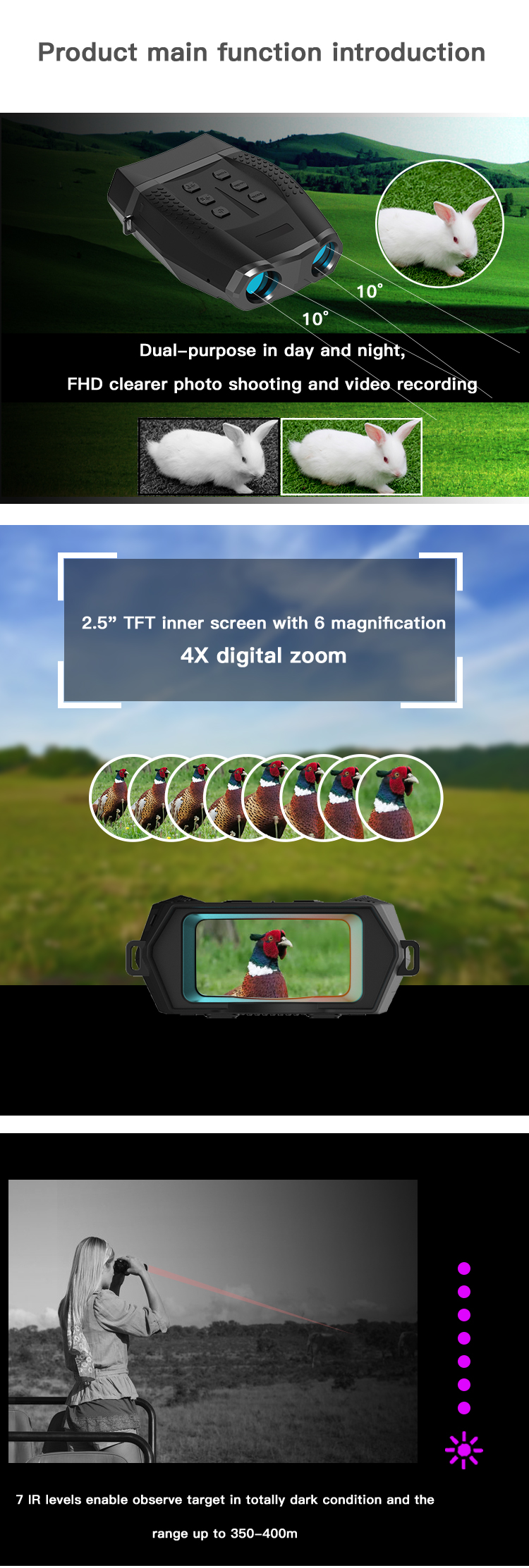 Take Photo And Video Digital Night Vision Goggles Outdoor Night Vision Binoculars
