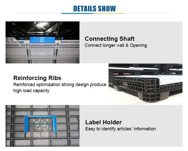 Cheap pallet box Large Stackable auto parts Plastic pallet box collapsible Container for Storage