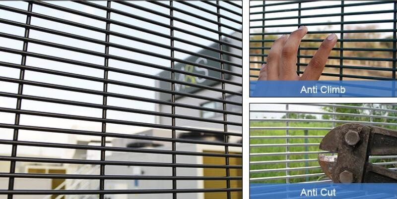 Powder Coated anti climb 358 Prison Mesh Fencing W2.5m corrosion proof