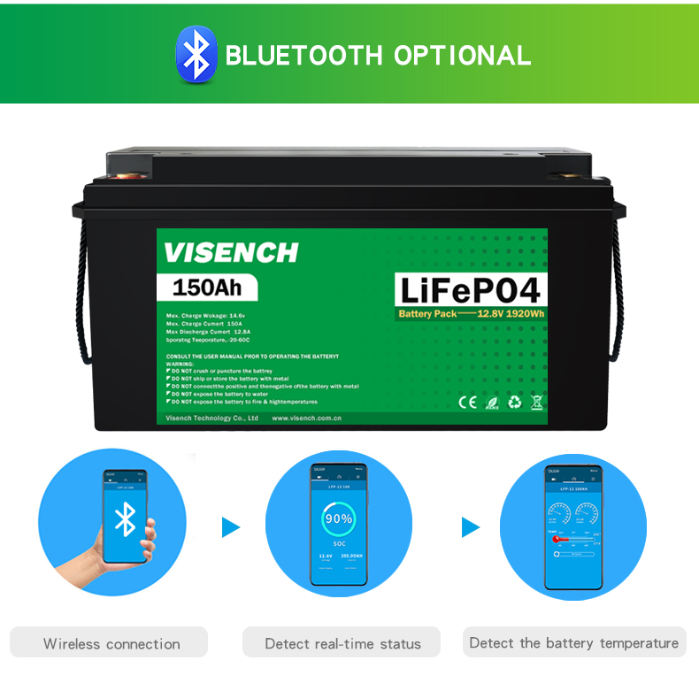 Visench Solar System Lifepo4 Battery Pack Lithium Ion Lifepo4 12V 150AH Lithium Ion Batteries