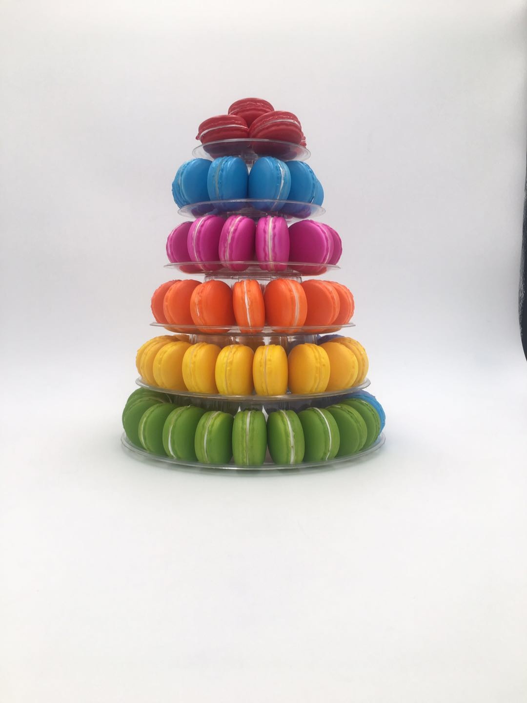 6 Tier White 1mm Plastic Macaron Packaging Macaron Wedding Display