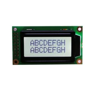 STN Transflective 0802 Character LCD Display Module Positive Green Monochrome