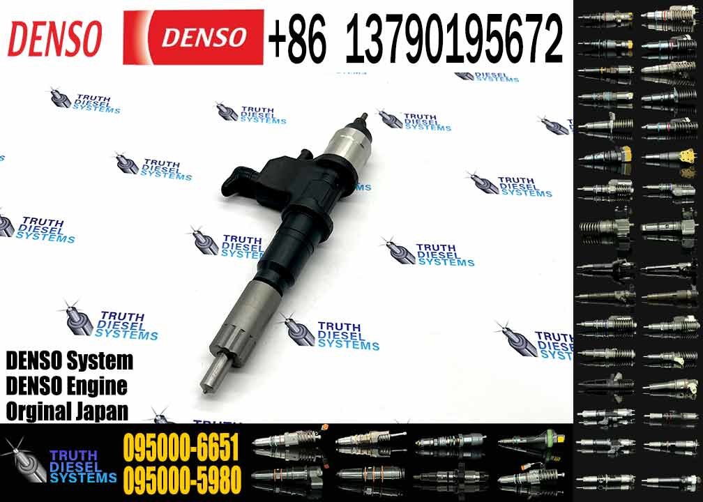 Original Denso Engine Common Rail Fuel Injector 095000-6650 Compatible with Isuzu Diesel Engine 4HK1 6HK1