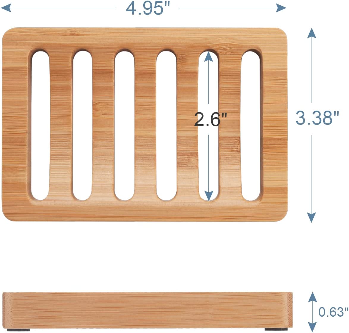Eco Friendly Natural Wooden Soap Storage Rack Bamboo Wood Soap Dish Holder for Bathroom