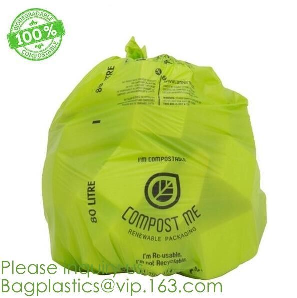 Eco-friendly Roll Compostable Plastic Bag Drawstring Biodegradable Garbage Bags,cornstarch custom compostable biodegrada