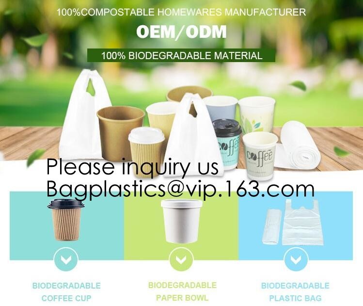 Tie Compostable Shopping Bag Corn Starch Based Wholesale Biodegradable 100% Compostable Bags On Roll