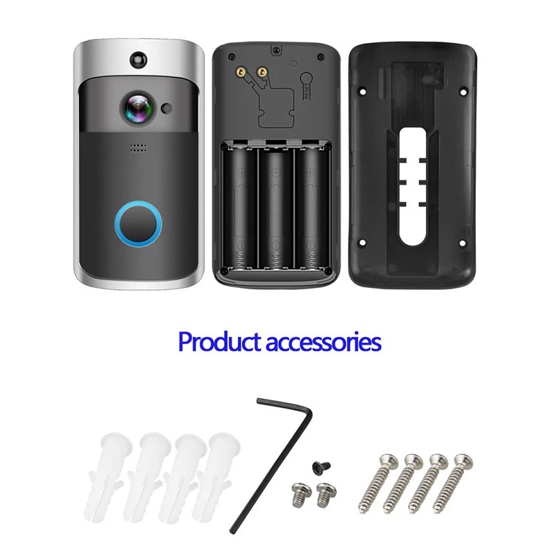 2.4GHz WIFI Smart Home Wireless Doorbell Camera HD 166° Security with Indoor Chime