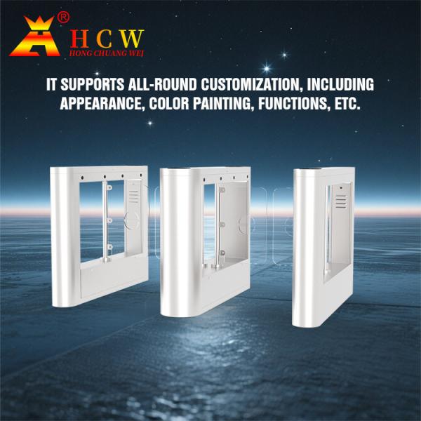 HCW Glass Door Automated Barrier Turnstile Gate 20-30 Persons / Min