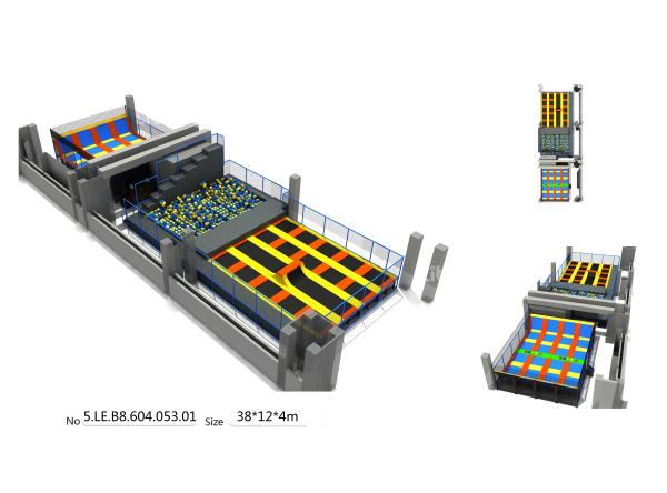 456M2 Chinese Large Indoor Trampoline Park For Rent/ Kids Trampoline Bed/ Indoor