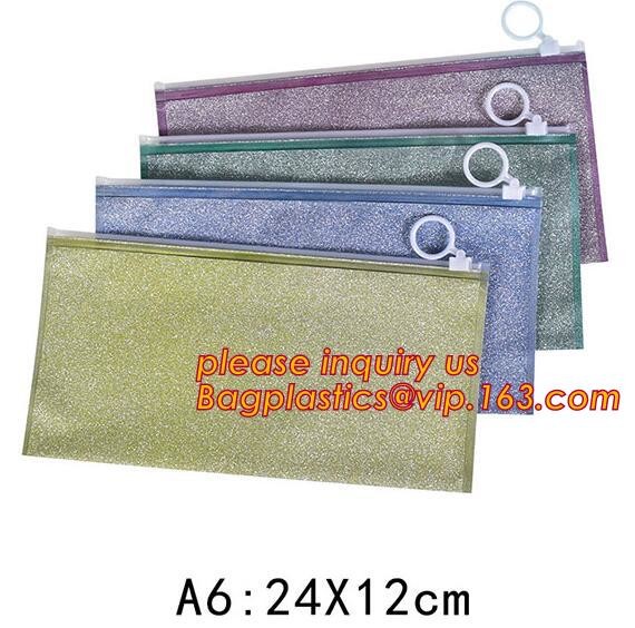 pvc Zip lockkk document file bag,Three-dimensional PVC Document Bag File Zipper Bag with Front Label Pocket bagplastics pac