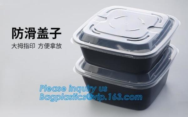 3 compartment durable plastic food meal prep bento box,modern style food grade