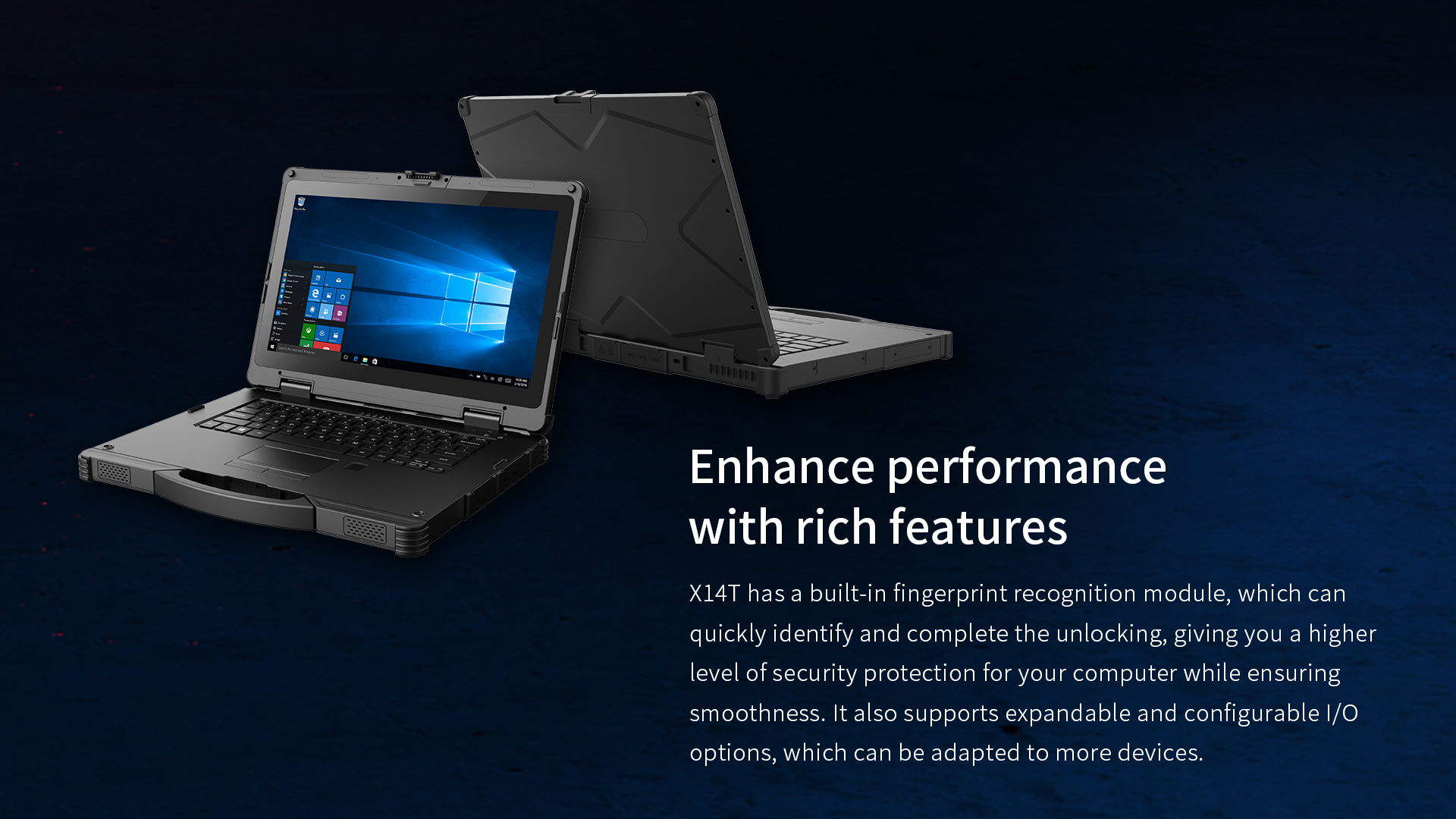 Quad Core 14 Inch 32GB RAM 5G NFC IP65 Windows 11 Rugged Laptop for Non-Stop Operations