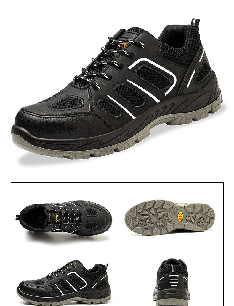 PU Sole Kevlar Mid Sole Anti-stab Steel Toe Work Shoes For Anti-smash Protection