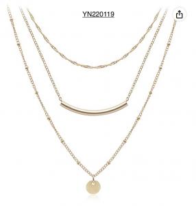China SS Steel 45cm Multi Layered Gold Cross Necklace For Women on sale