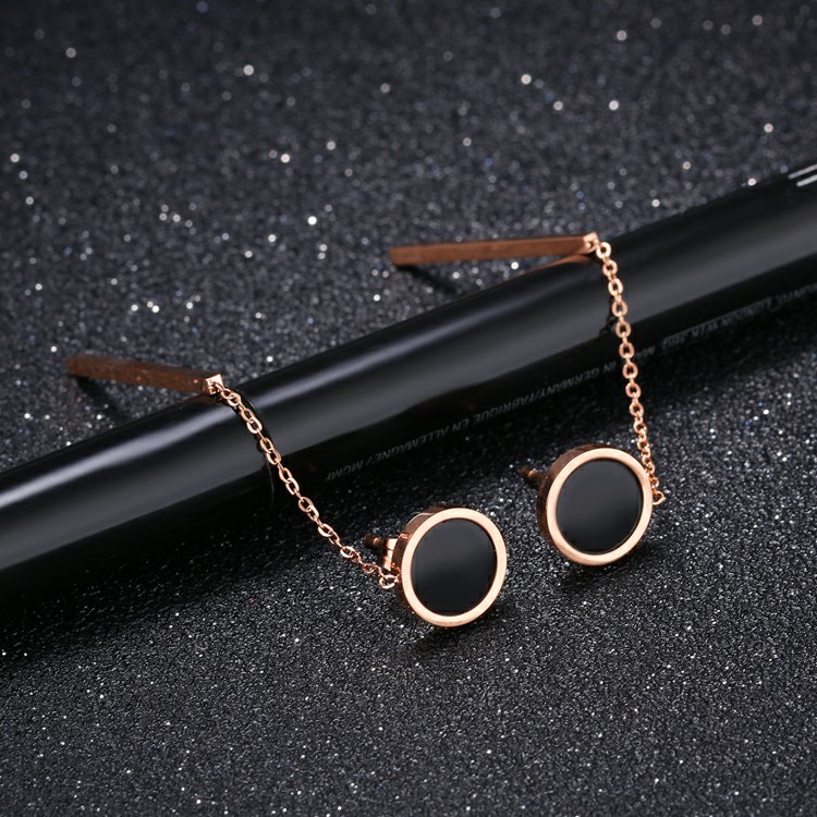 Marlary Stainless Steel Rose Gold Fashion Women's Earrings Extra Long Stud Earrings With Price