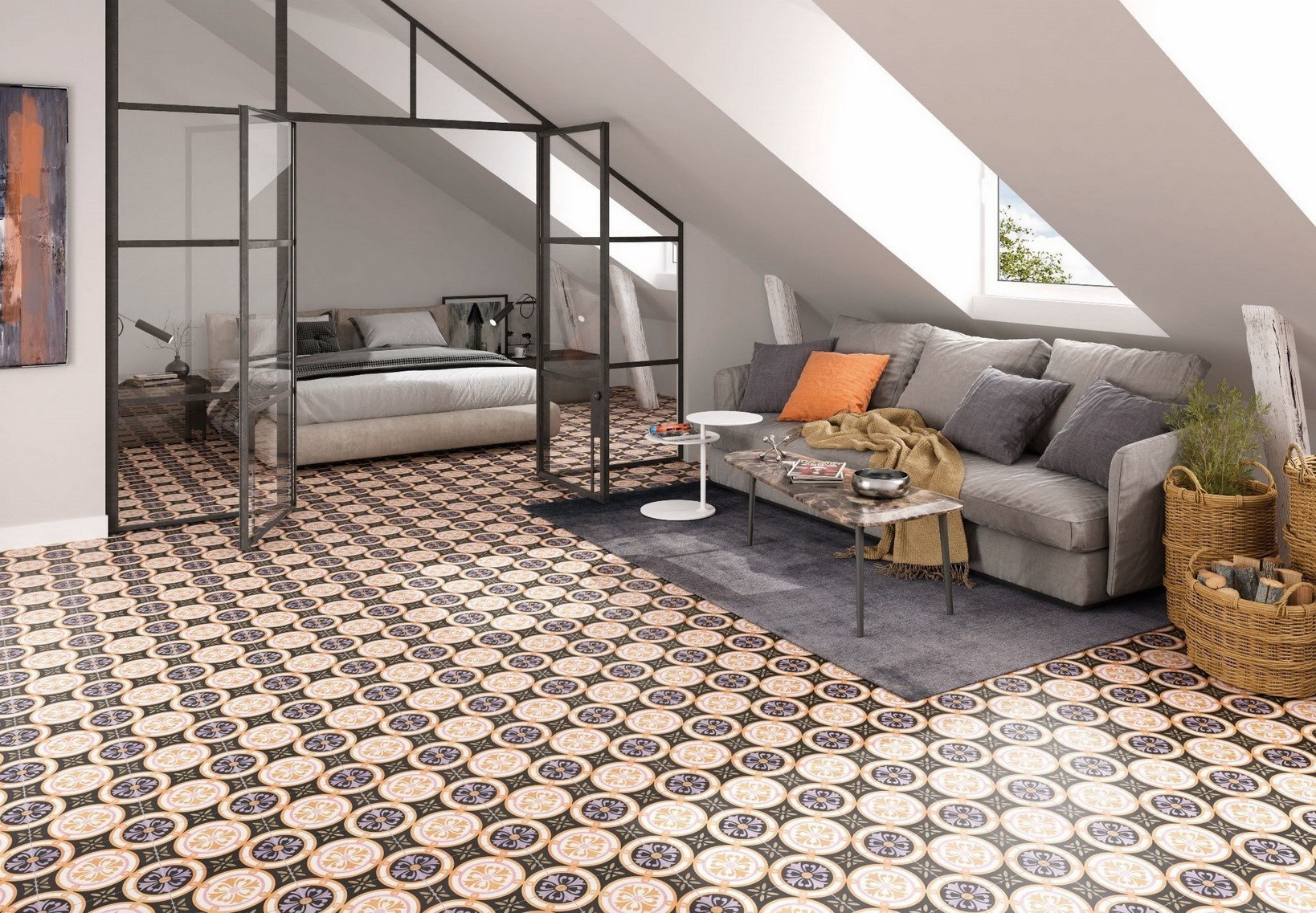 Black And Orange 250x250mm Wall Tile For Bathroom And Stunning Ceramic Rustic Tiles For Living Room