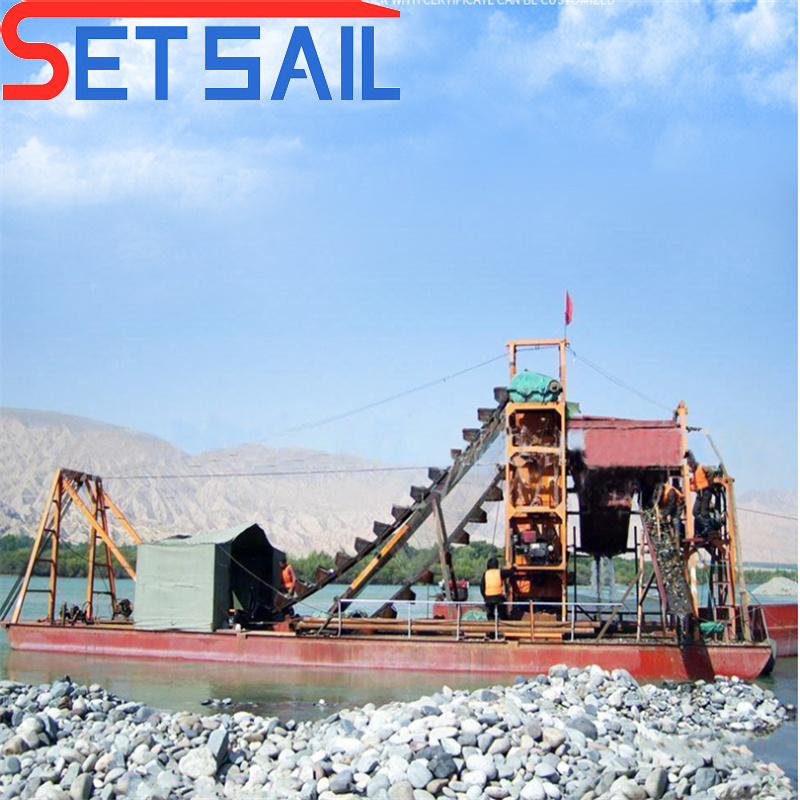 Full Automatic Bucket Chain River Mining Dredger for Lake Gold