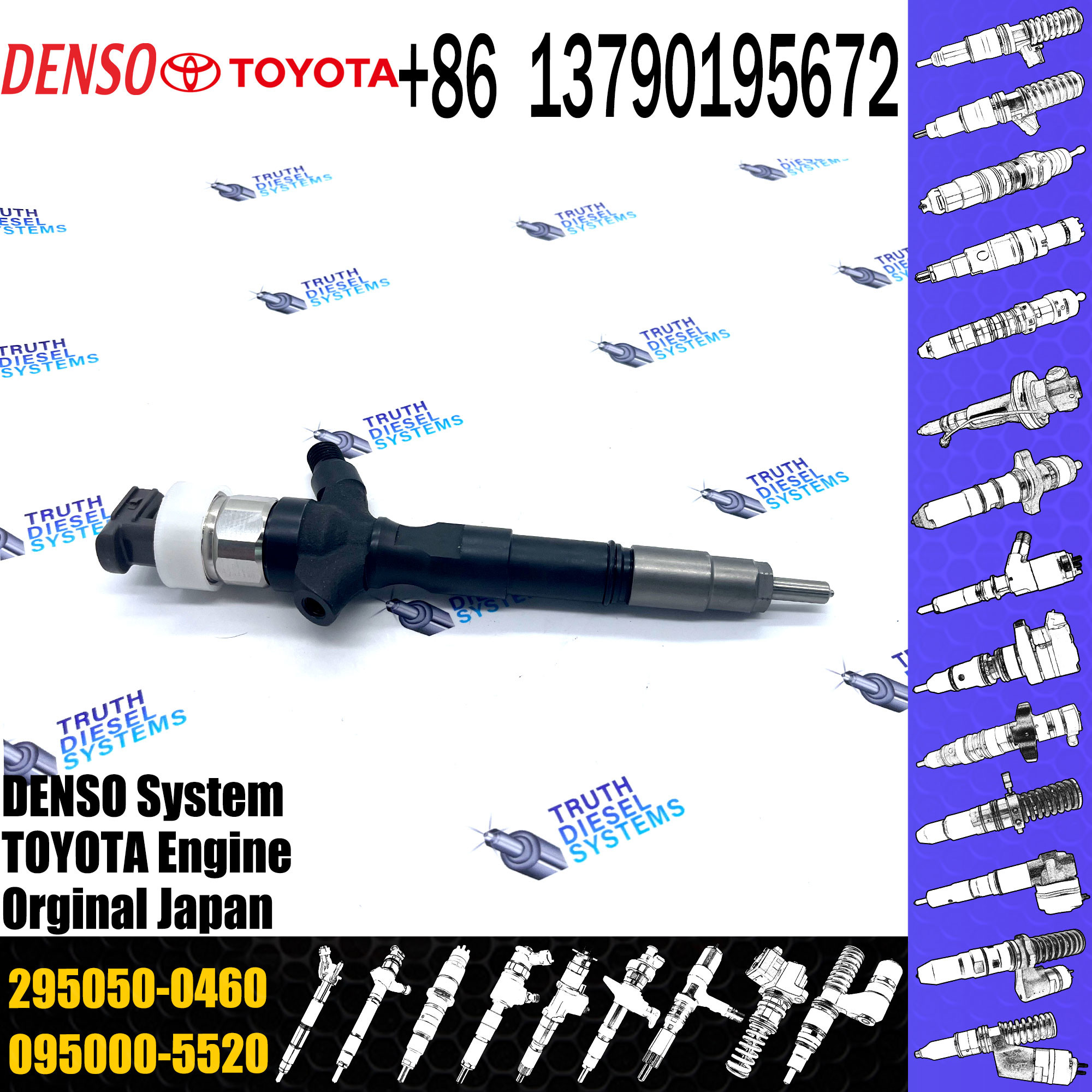 Common Rail Fuel Injector 23670-30400 295050-0460 For Toyota Hilux 1KD