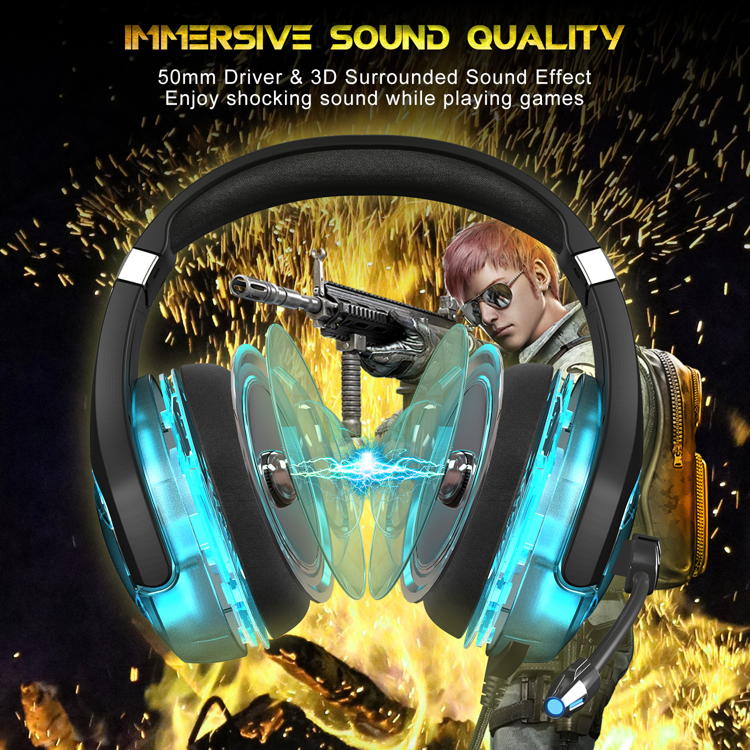 117dB 2.2kohm Onikuma K1pro 2.4G Gaming Headset