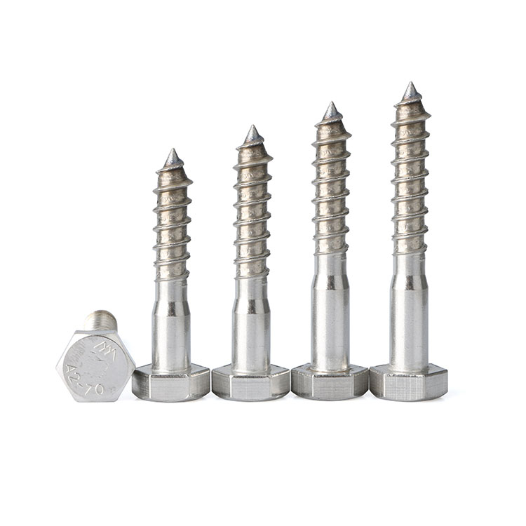 DIN 571 Hexagon Head Wood Screws 316L Stainless Steel Coach Screws