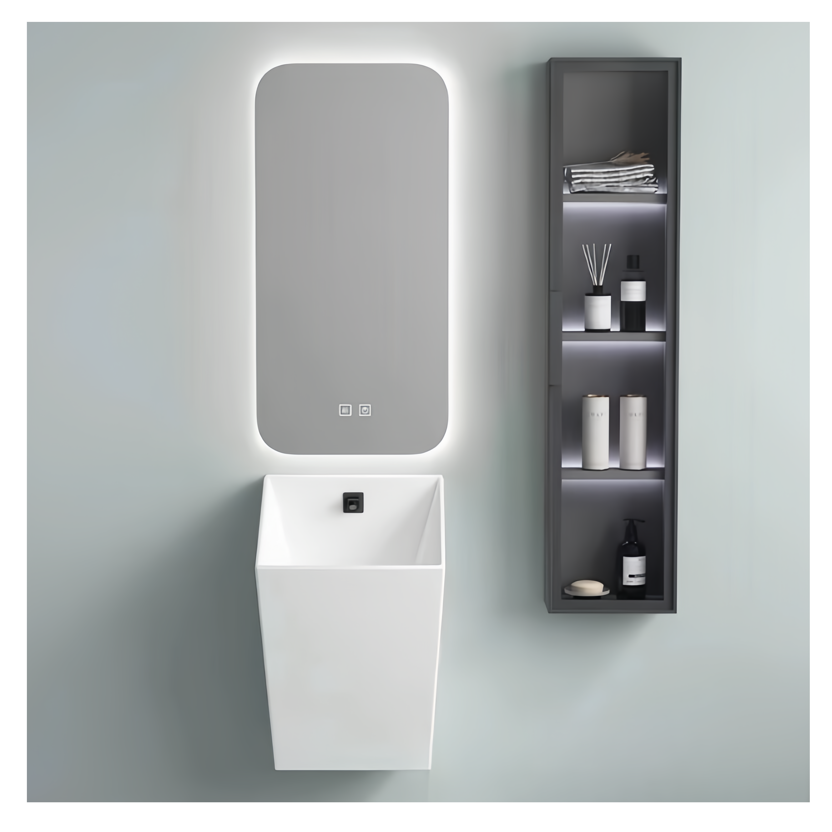 Half Pedestal Ceramic Wall Hung Bathroom Wash Basin for Environmental Glaze and Home