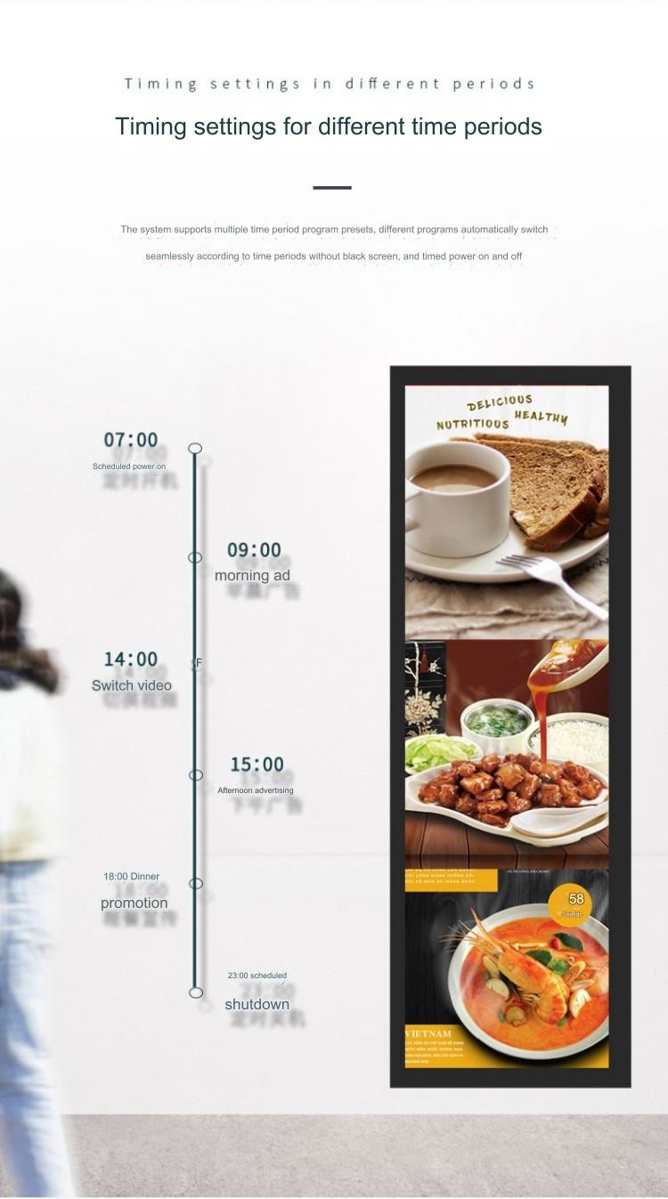 Business Wall Mounted Digital Advertising Screen LCD monitor 240V 18.5 inch