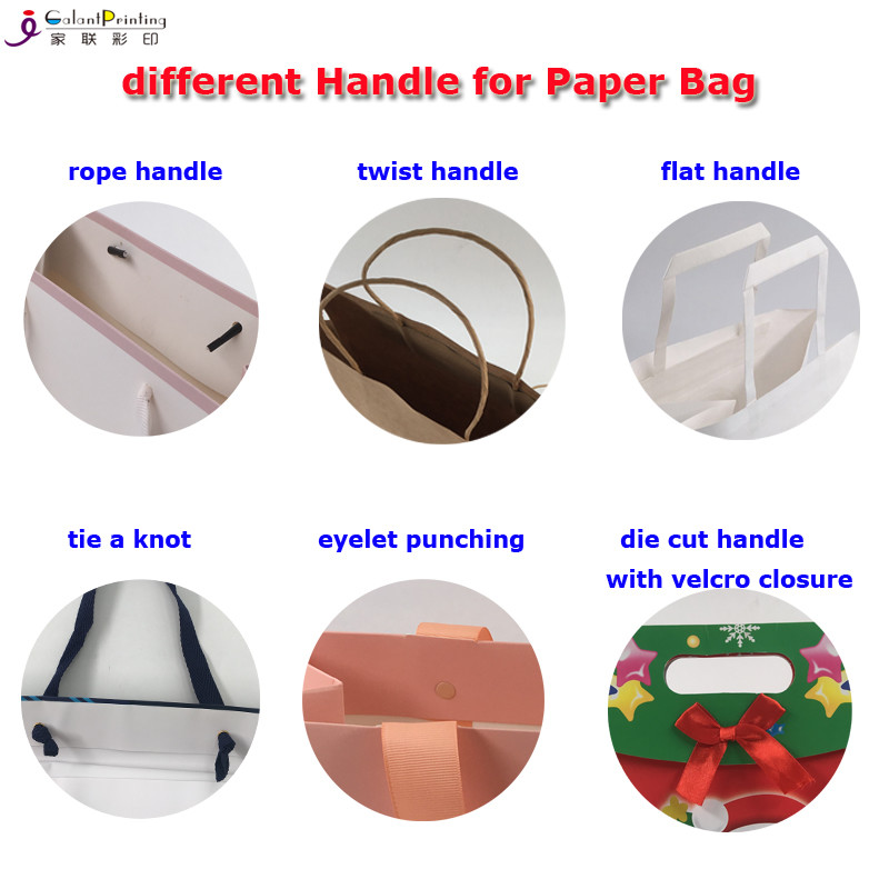 Recyclable Custom Printed Gift Bags With Twisted Handles Printed Pattern